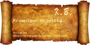 Krompiger Brigitta névjegykártya